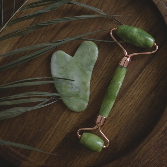 2 Piece Jade Facial Gua Sha Tool & Roller